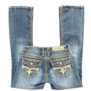 Rock Revival Women's Flared Denim Jeans with Back Embroidery